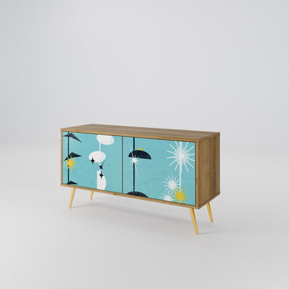 PATHS TO HAPPINESS Compact 2-Door TV Cabinet