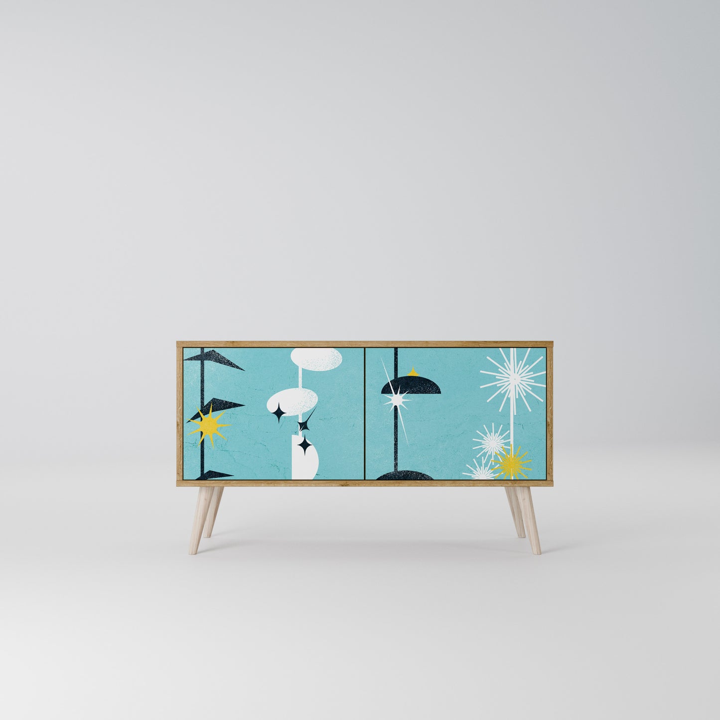 PATHS TO HAPPINESS Compact 2-Door TV Cabinet