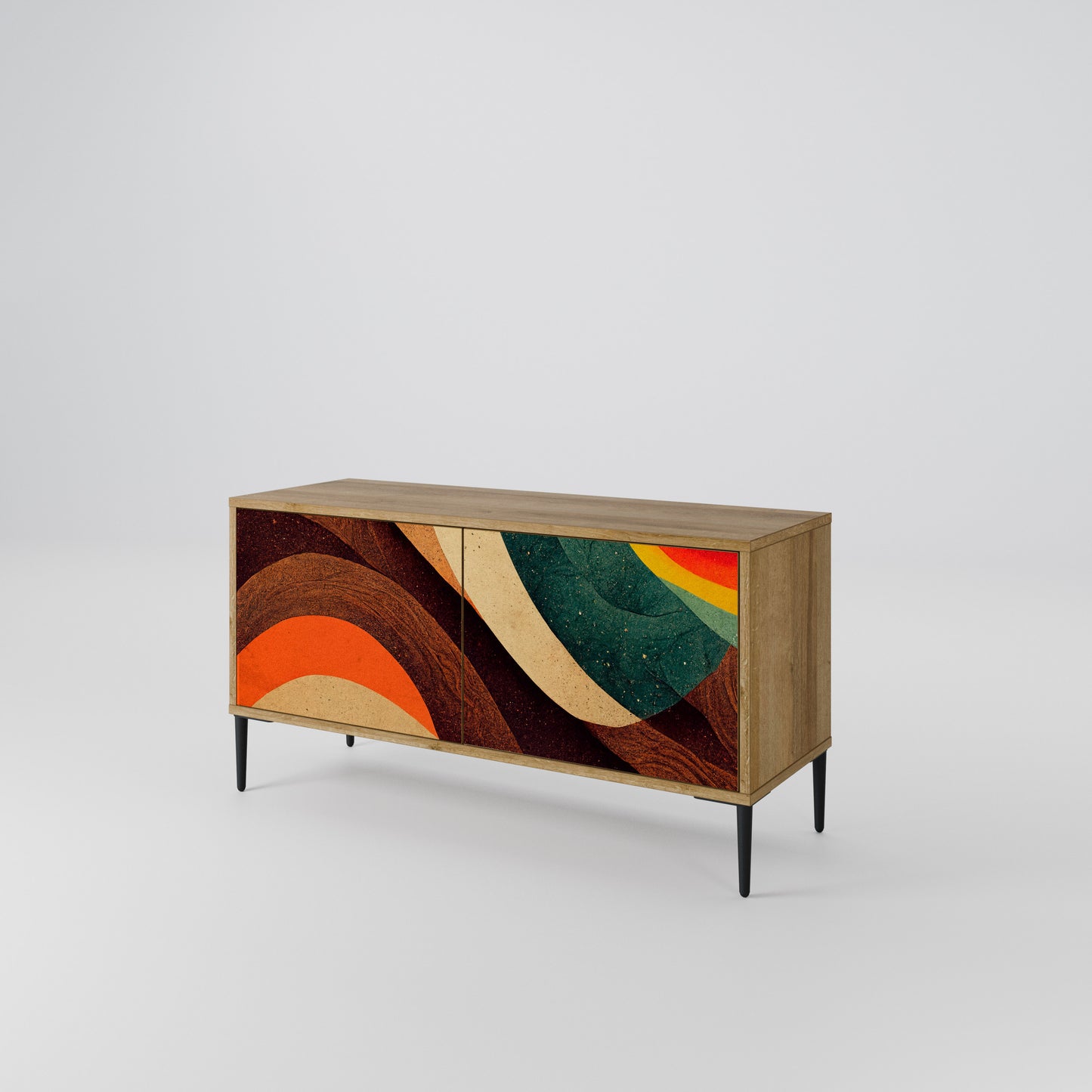 COLORFUL STRANDS Compact 2-Door TV Cabinet