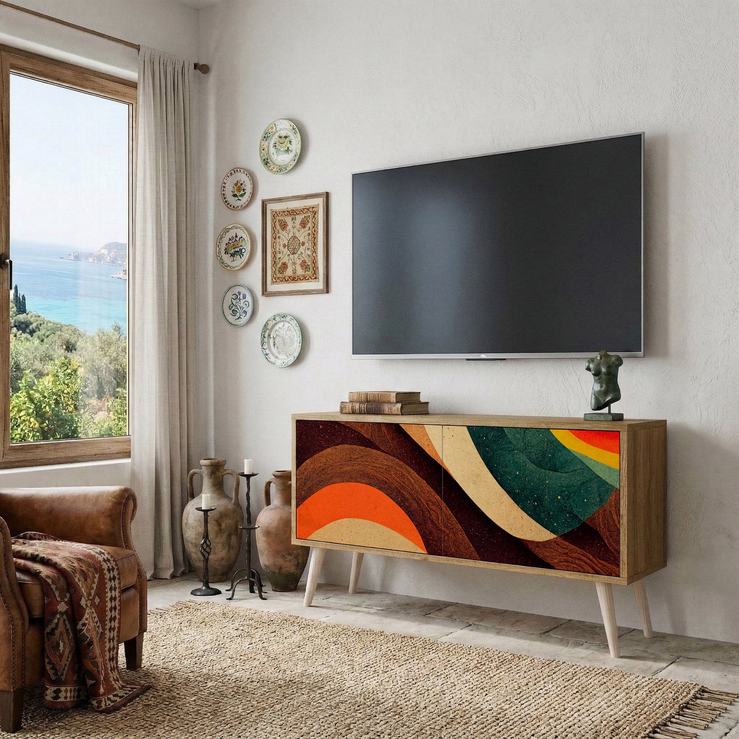 COLORFUL STRANDS Mobile TV Compatto a 2 Ante
