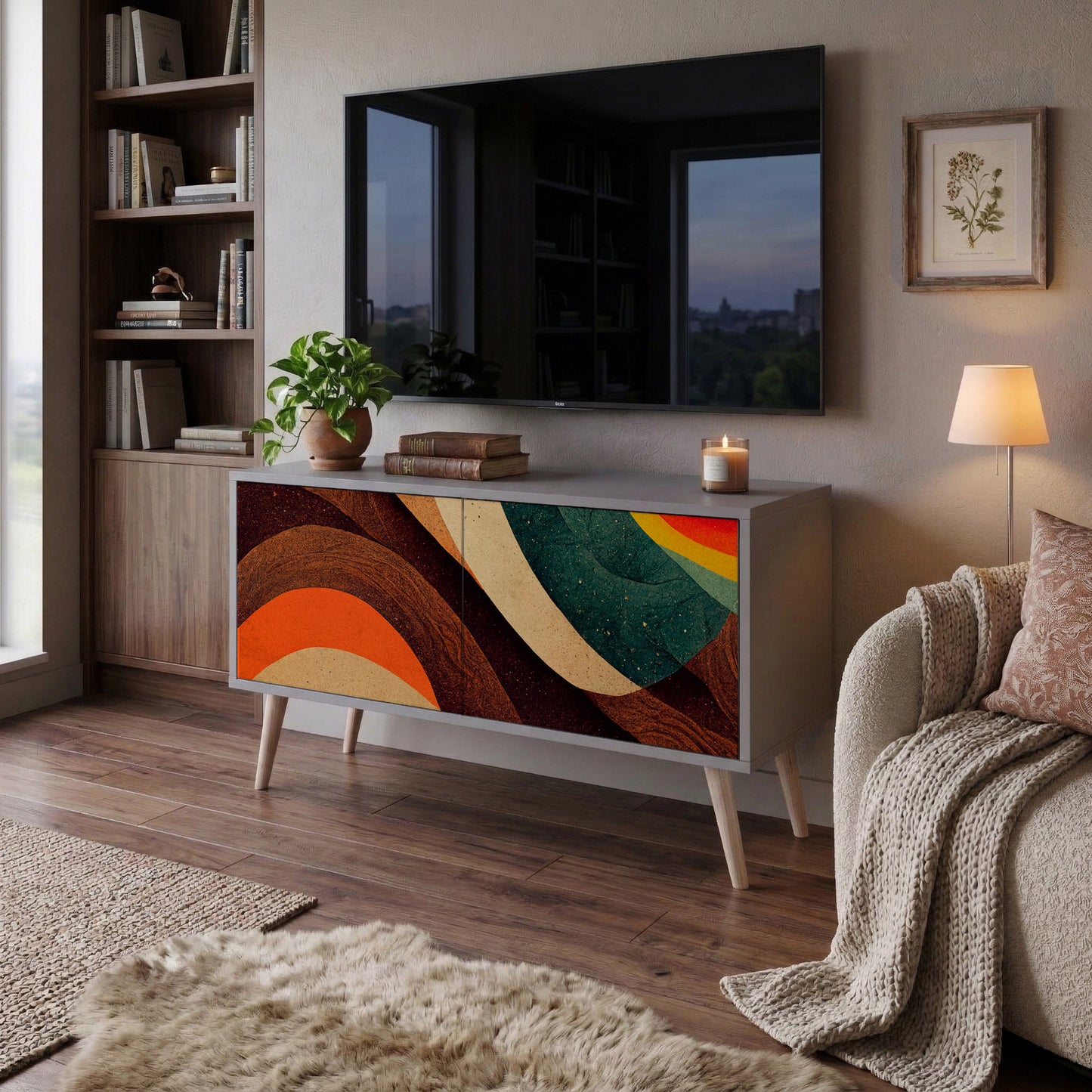 COLORFUL STRANDS Mobile TV Compatto a 2 Ante