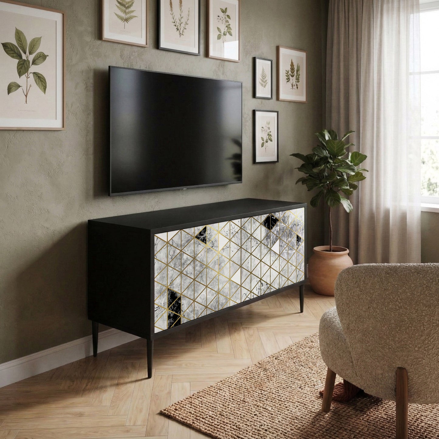 ASHEN ARIA Mobile TV Compatto a 2 Ante