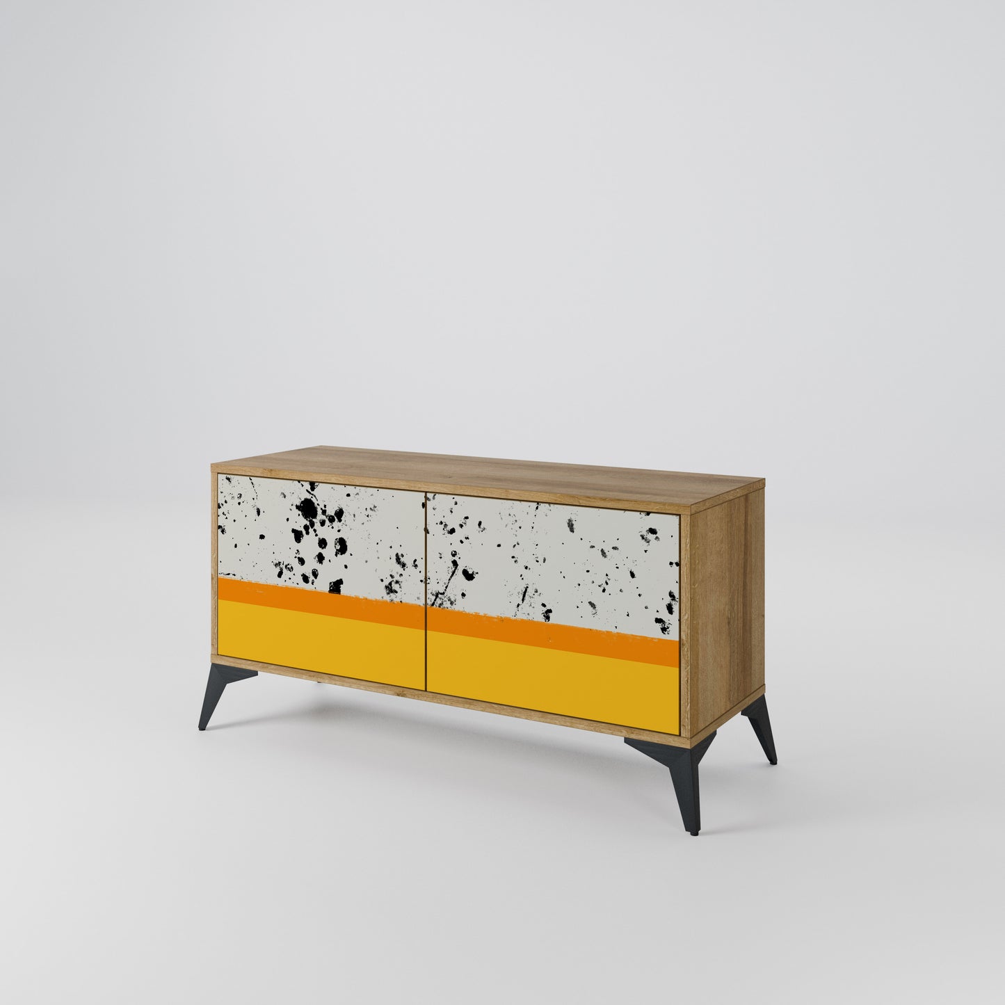 DYED BY ORANGE Compact 2-Door TV Cabinet