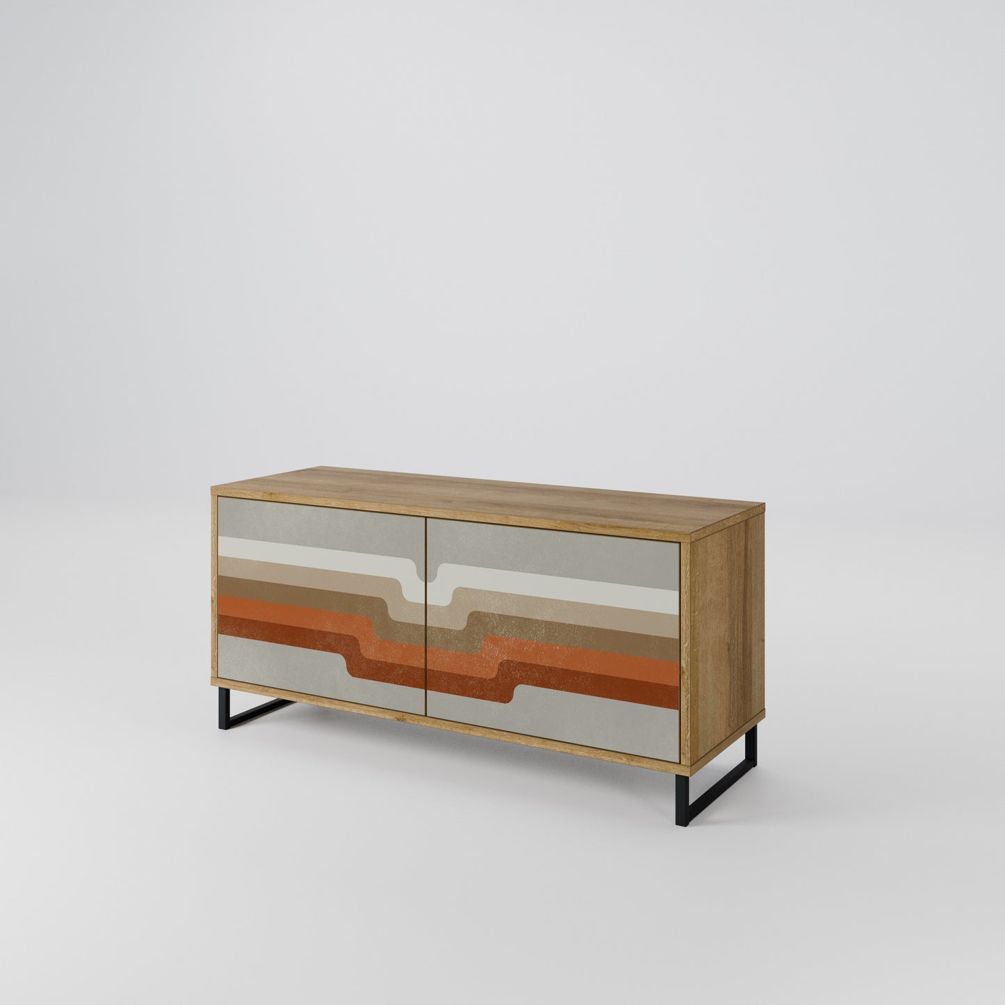 PECULIAR TRAIL Compact 2-Door TV Cabinet