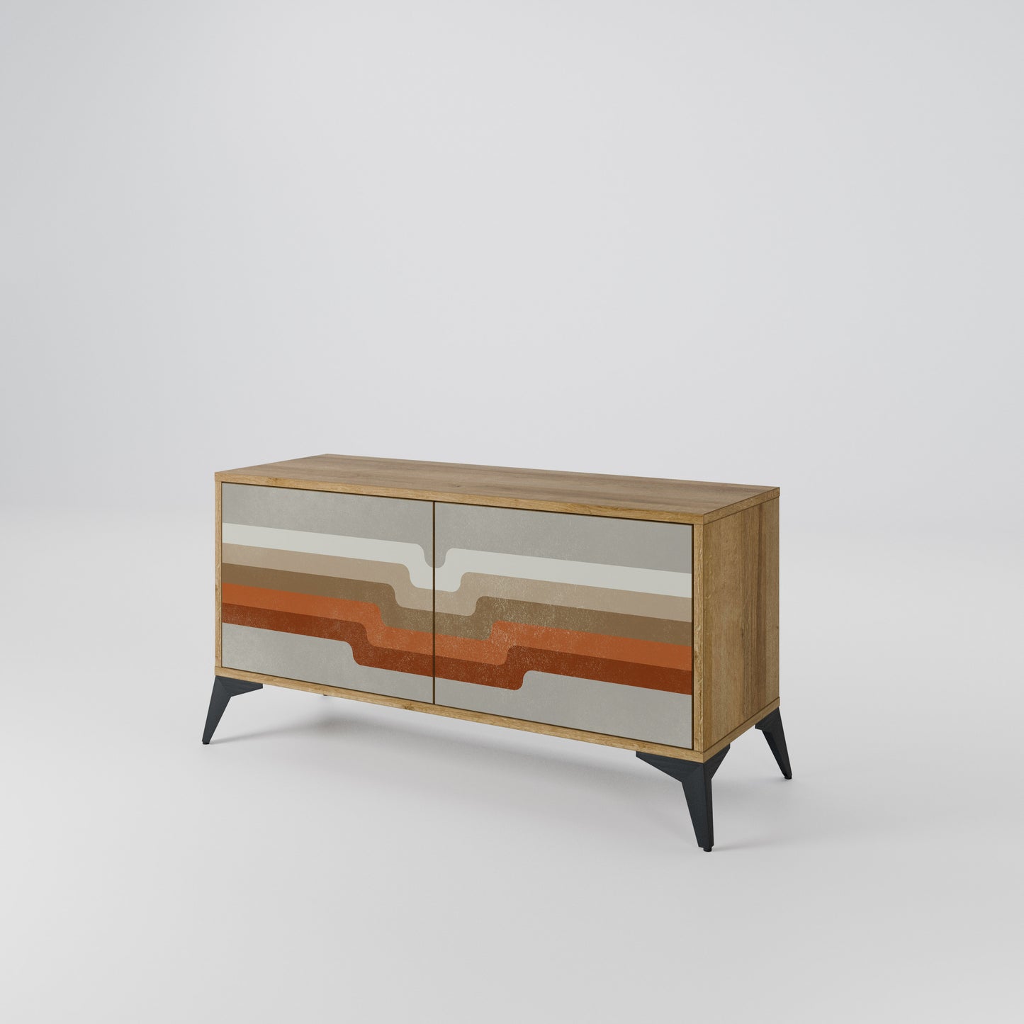 PECULIAR TRAIL Compact 2-Door TV Cabinet