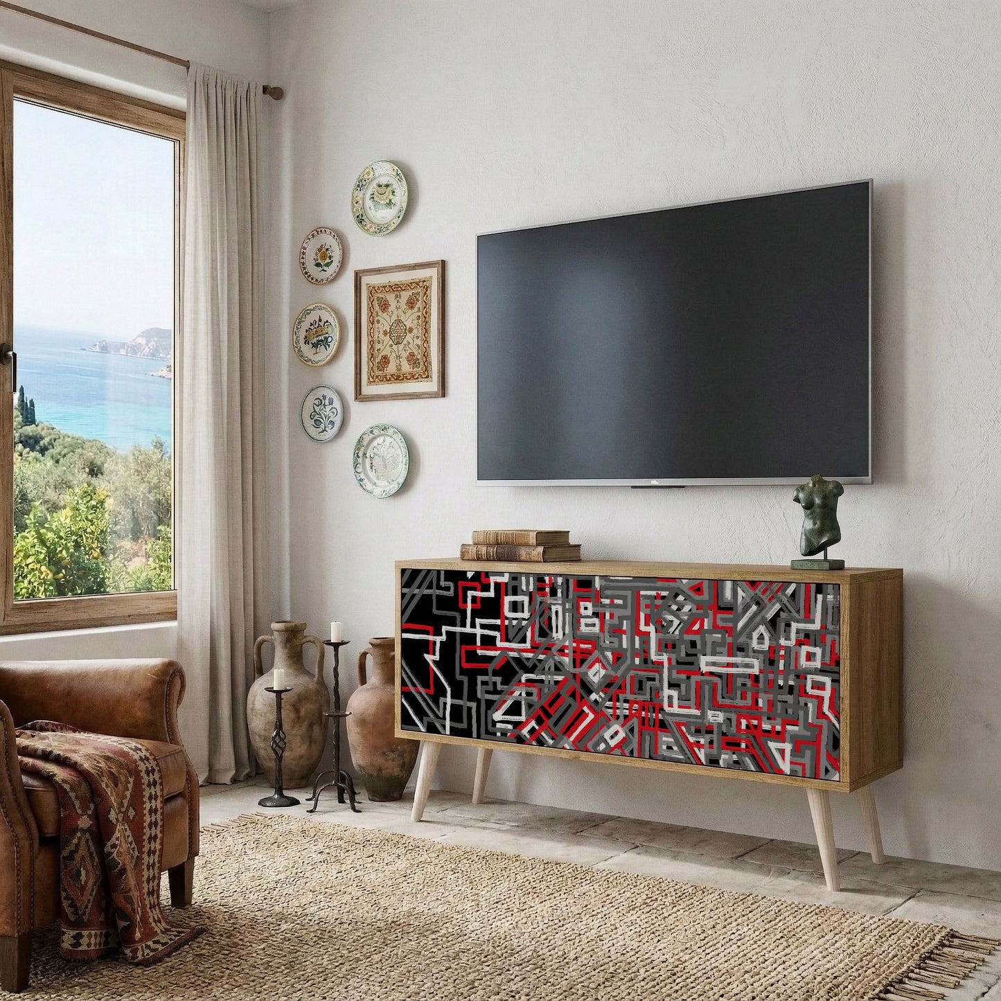 BROKEN LINES Mobile TV Compatto a 2 Ante