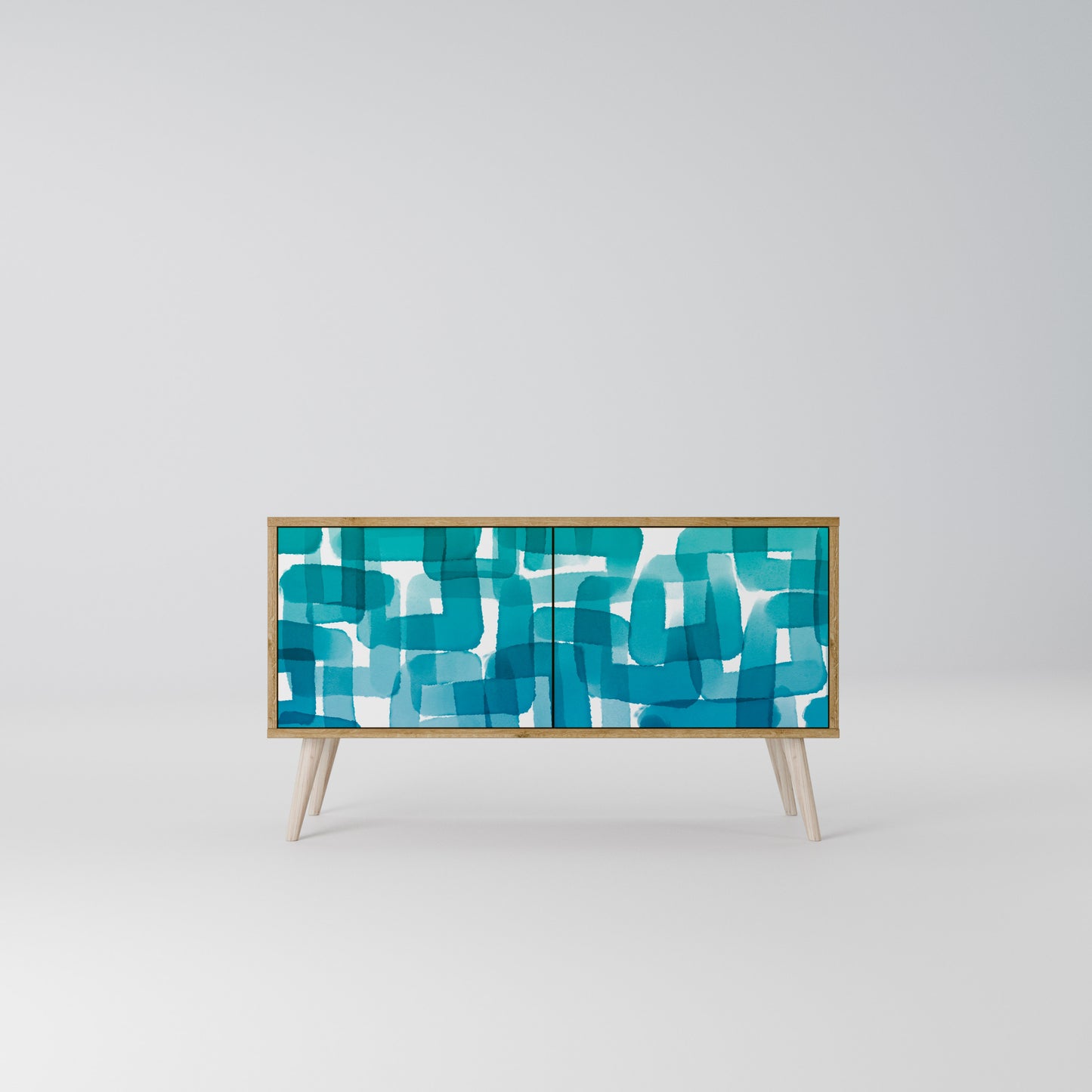 TURQUOISE RECTANGLES Mobile TV Compatto a 2 Ante