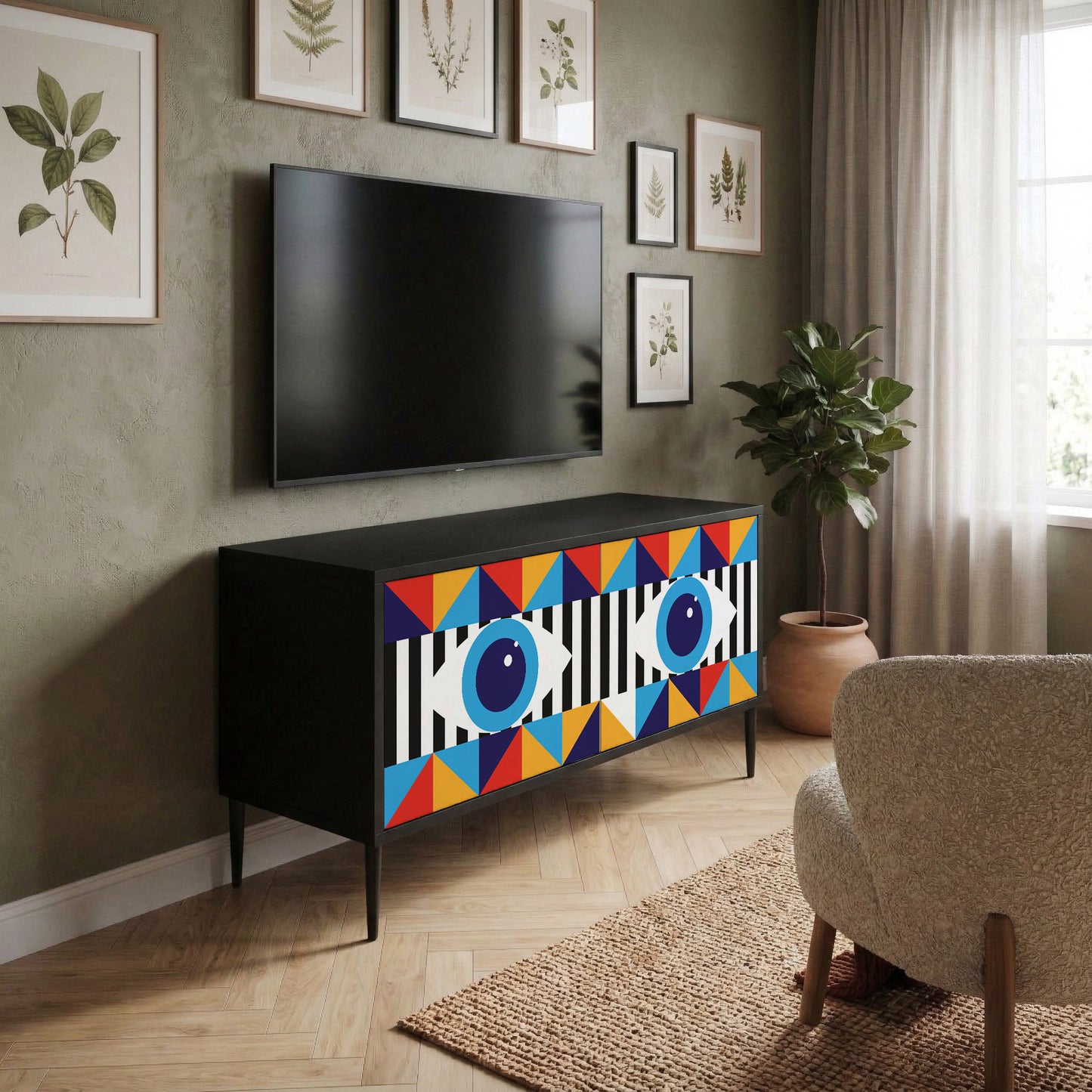 ABSTRACTION AND GEOMETRY Mobile TV Compatto a 2 Ante