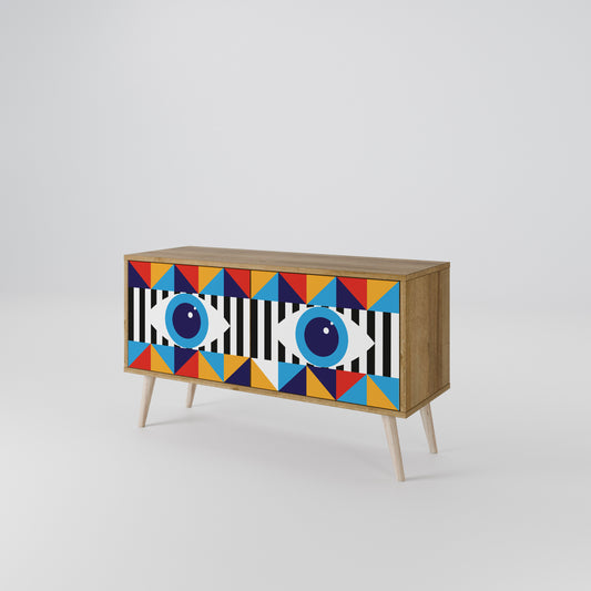 ABSTRACTION AND GEOMETRY Compact 2-Door TV Cabinet