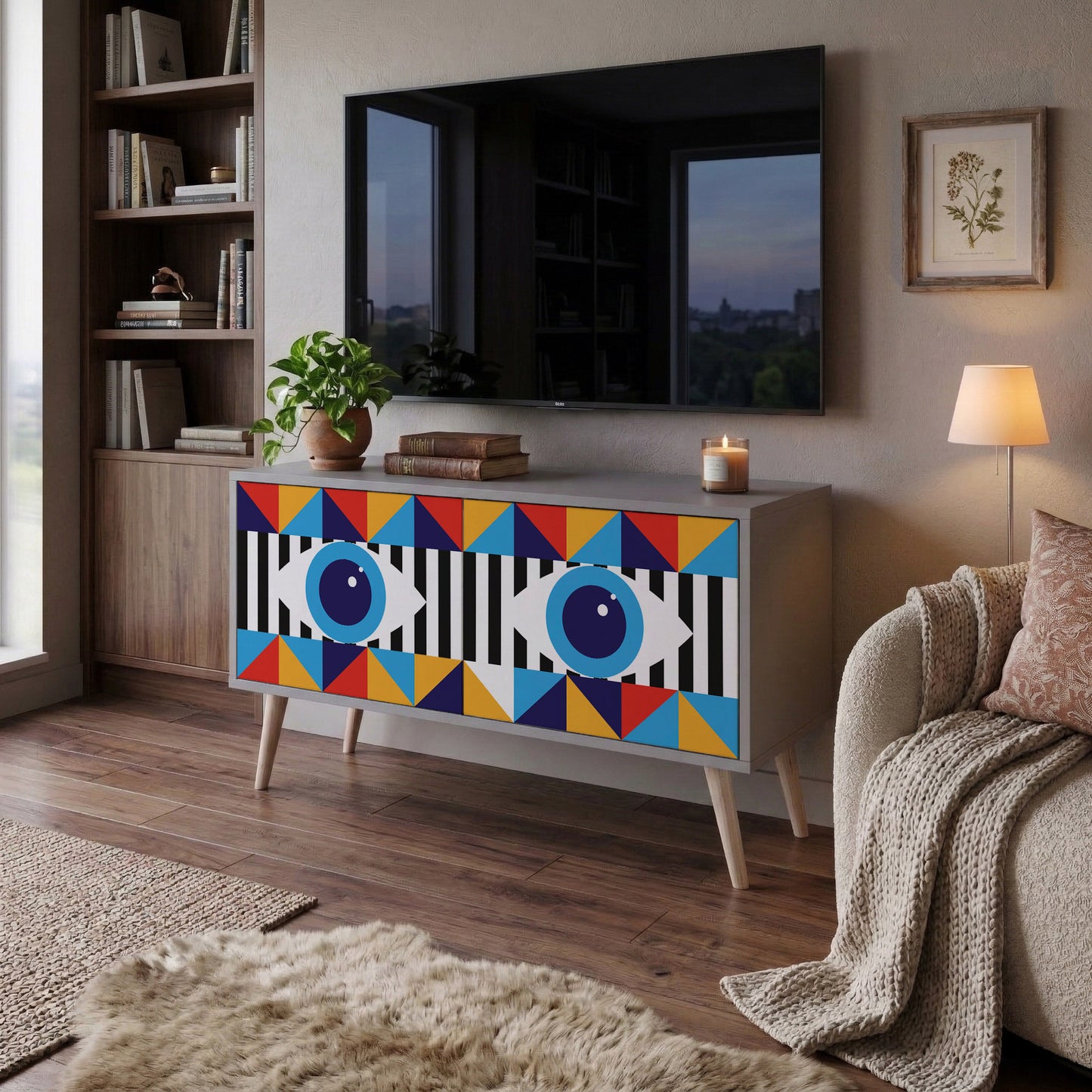 ABSTRACTION AND GEOMETRY Mobile TV Compatto a 2 Ante