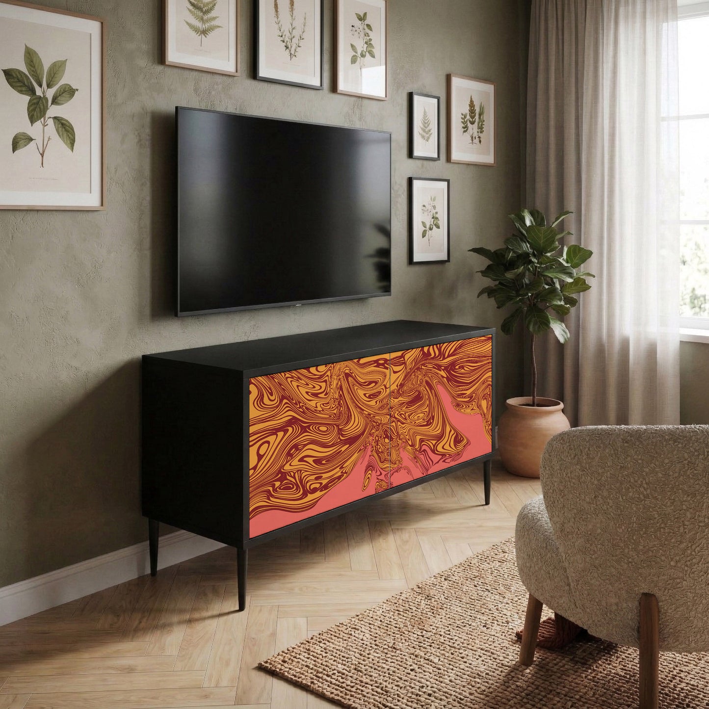 FLOATING THOUGHTS Mobile TV Compatto a 2 Ante