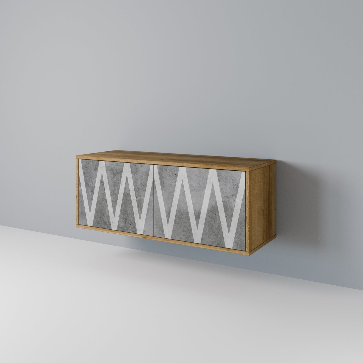 SOLID ZIG ZAG Compact 2-Door TV Cabinet