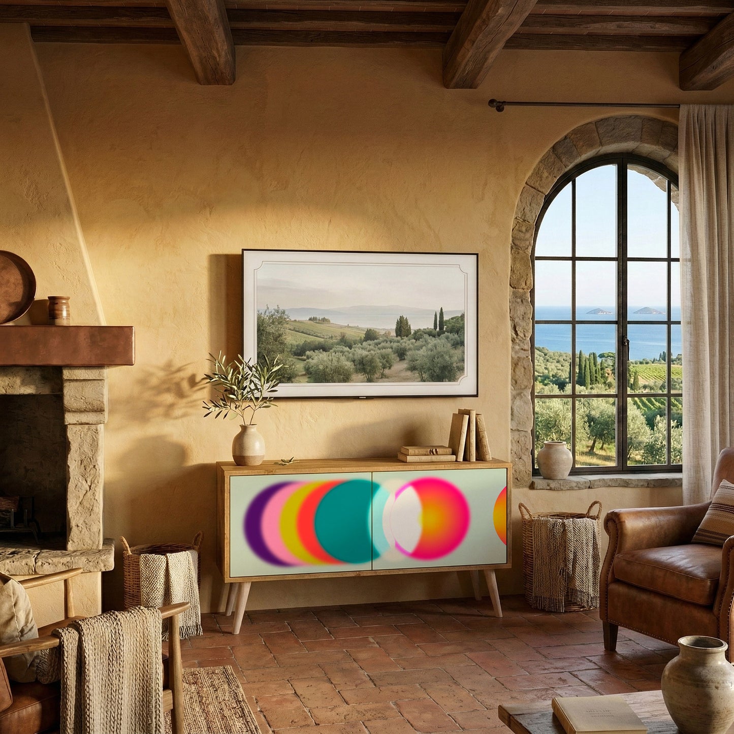 SYMPHONY OF COLORS Mobile TV Compatto a 2 Ante