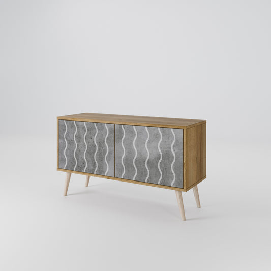 WAVES OF CONCRETE Compact 2-Door TV Cabinet