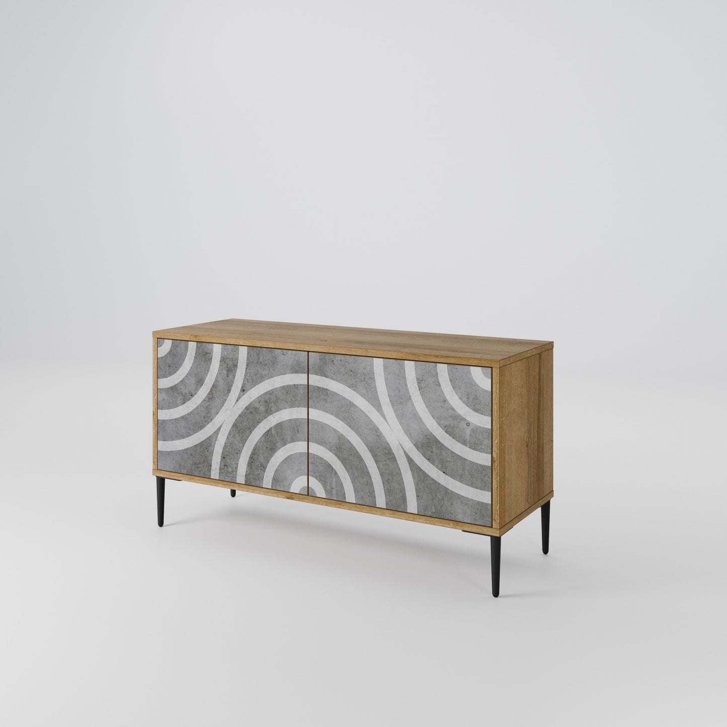 CIRCLE CONCRETE Mobile TV Compatto a 2 Ante