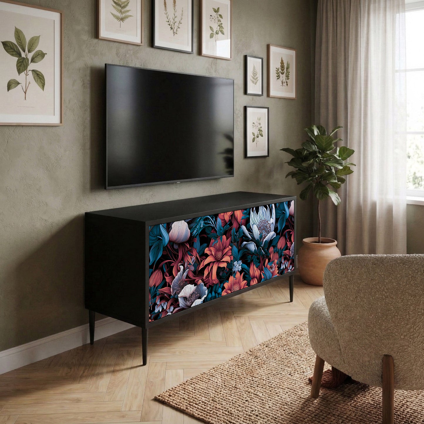 ETHEREAL BLOSSOMS Mobile TV Compatto a 2 Ante