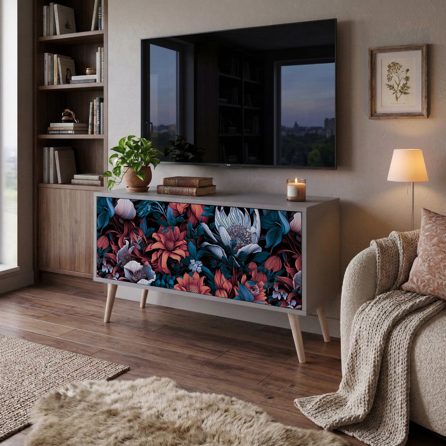 ETHEREAL BLOSSOMS Mobile TV Compatto a 2 Ante