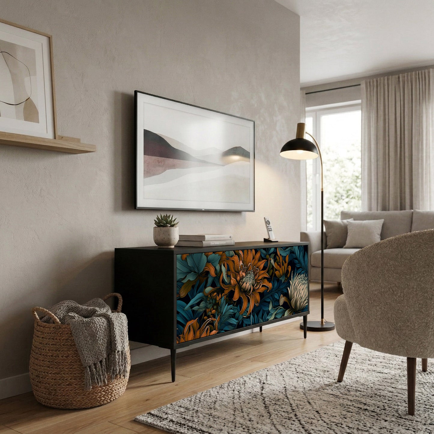 MORNING BLOOM Compact 2-Door TV Cabinet