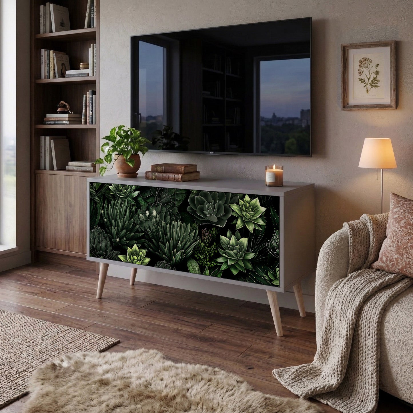 SUCCULENT JUNGLE Mobile TV Compatto a 2 Ante