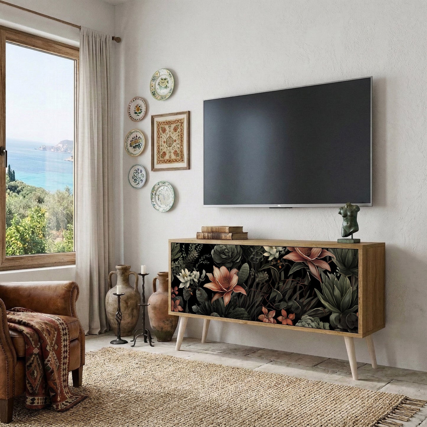 SECRET VERDURE Mobile TV Compatto a 2 Ante