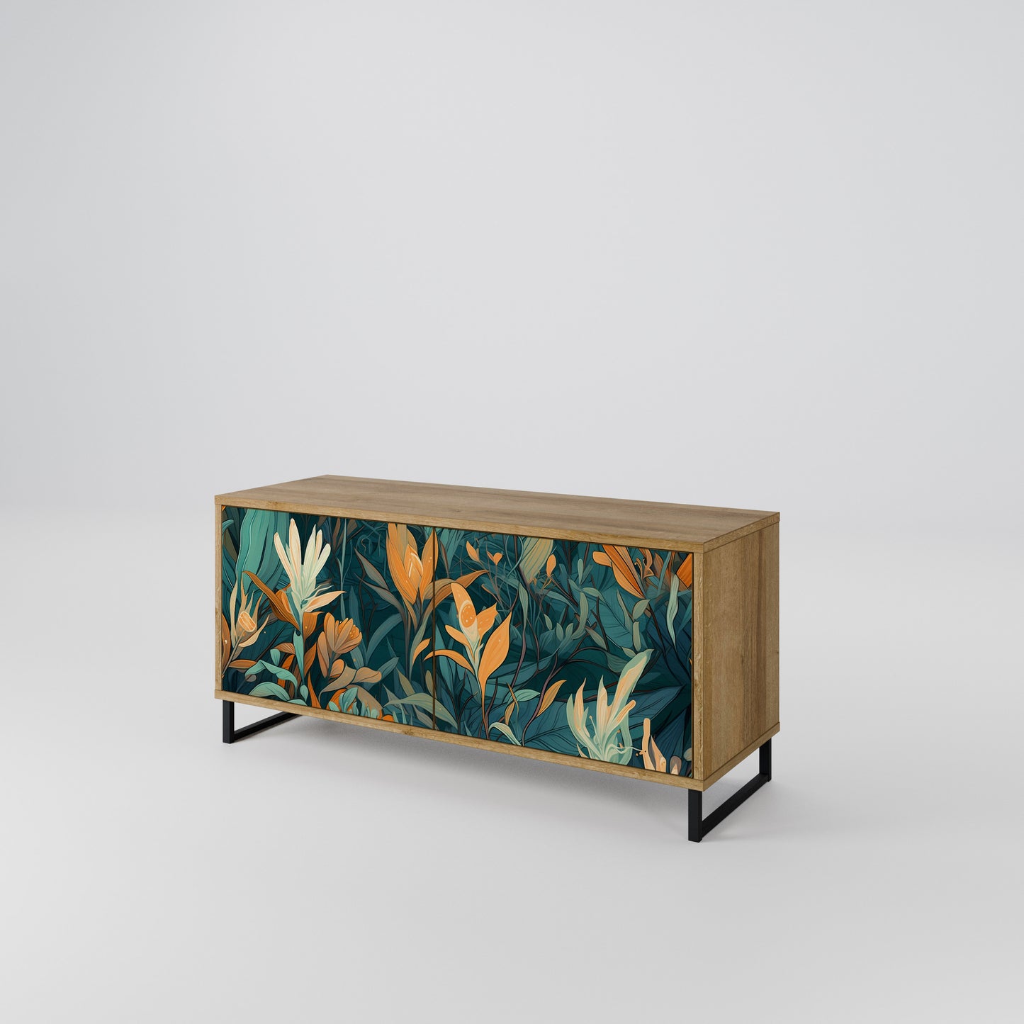 FLORAL SERENITY Mobile TV Compatto a 2 Ante