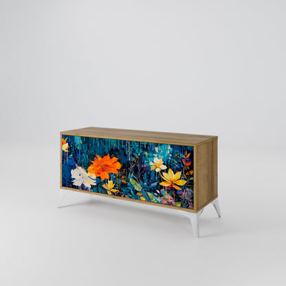 MIDNIGHT BLOSSOM Mobile TV Compatto a 2 Ante