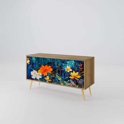 MIDNIGHT BLOSSOM Mobile TV Compatto a 2 Ante