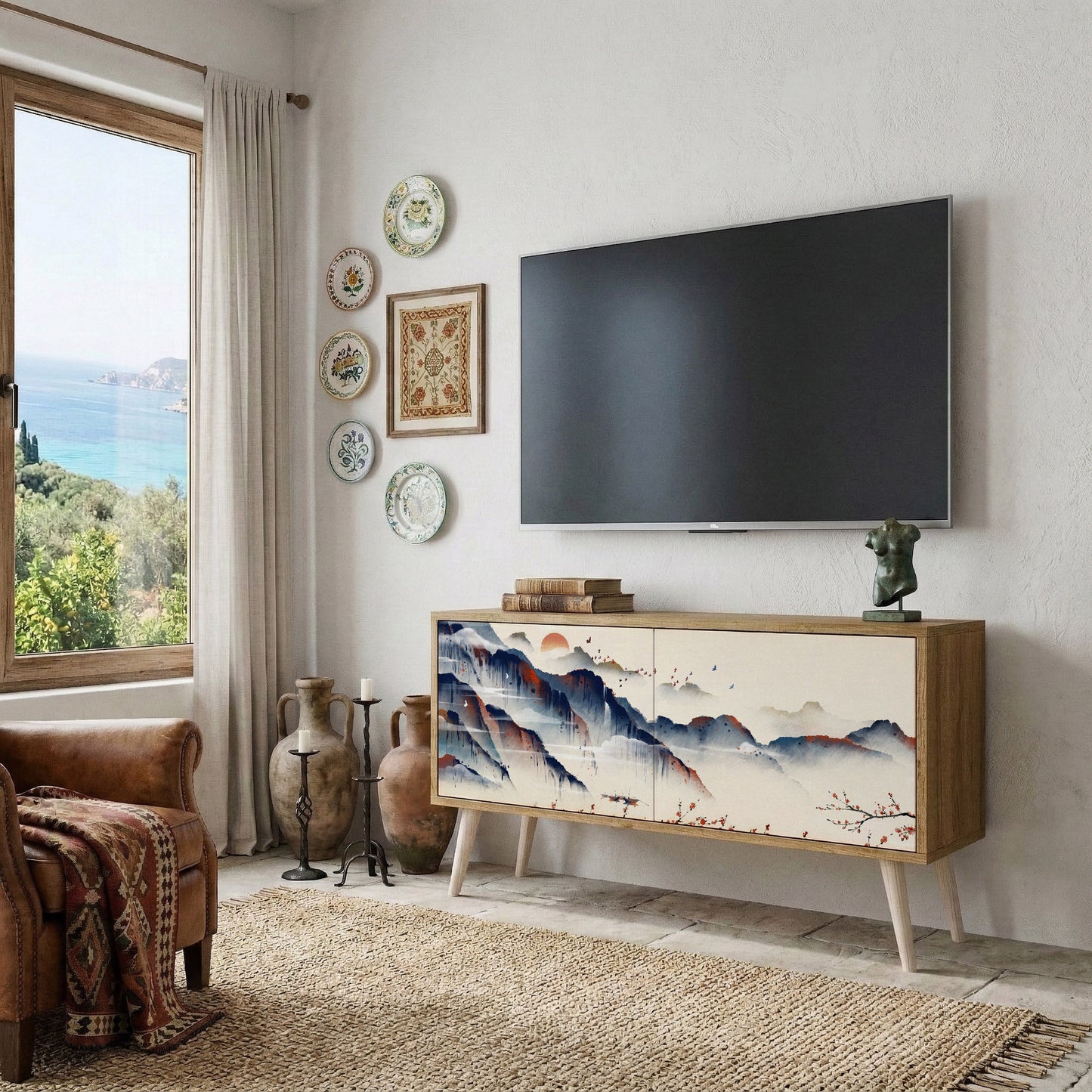 JAPANESE LANDSCAPE Mobile TV Compatto a 2 Ante