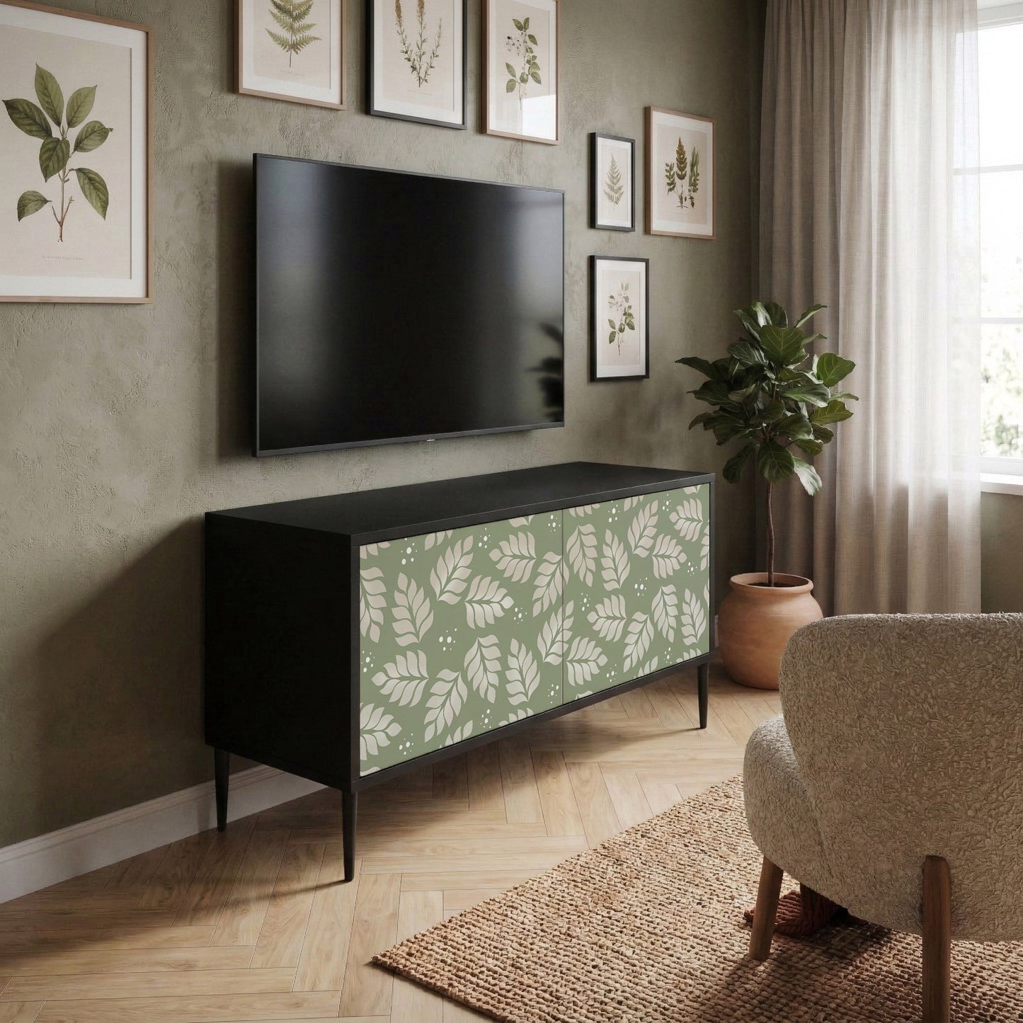 LEAVES ON GREEN Mobile TV Compatto a 2 Ante