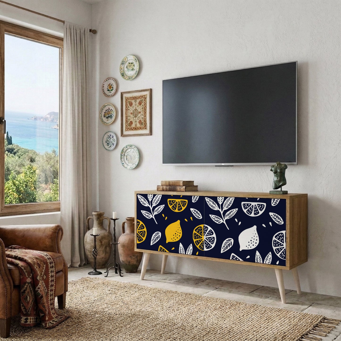 CITRUS BLACK AND WHITE Mobile TV Compatto a 2 Ante