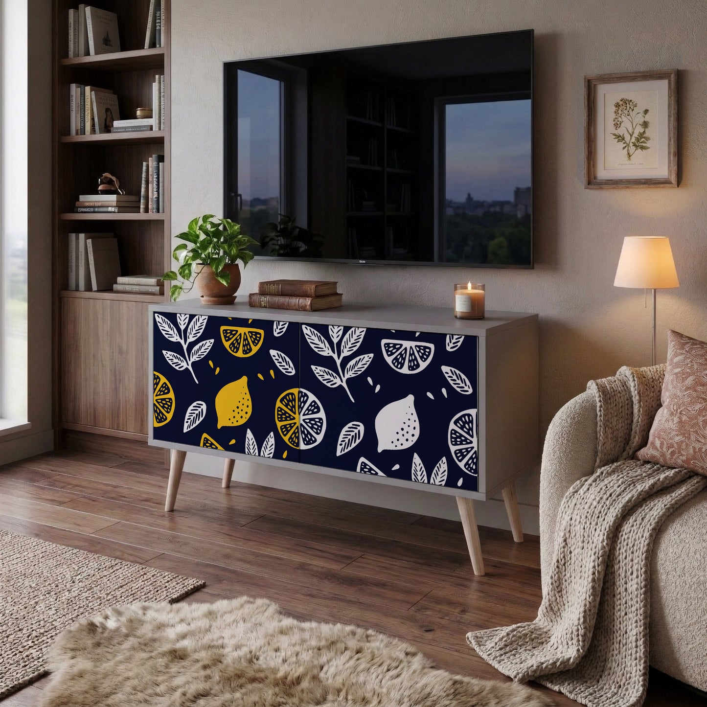 CITRUS BLACK AND WHITE Mobile TV Compatto a 2 Ante