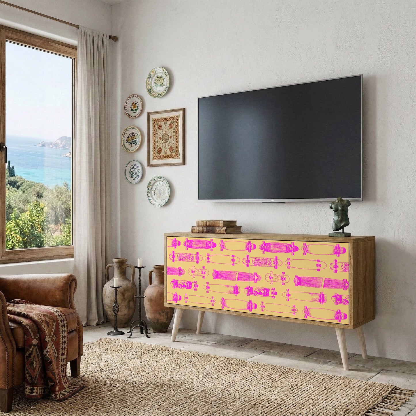 SKATEBOARD ARTISTRY Mobile TV Compatto a 2 Ante