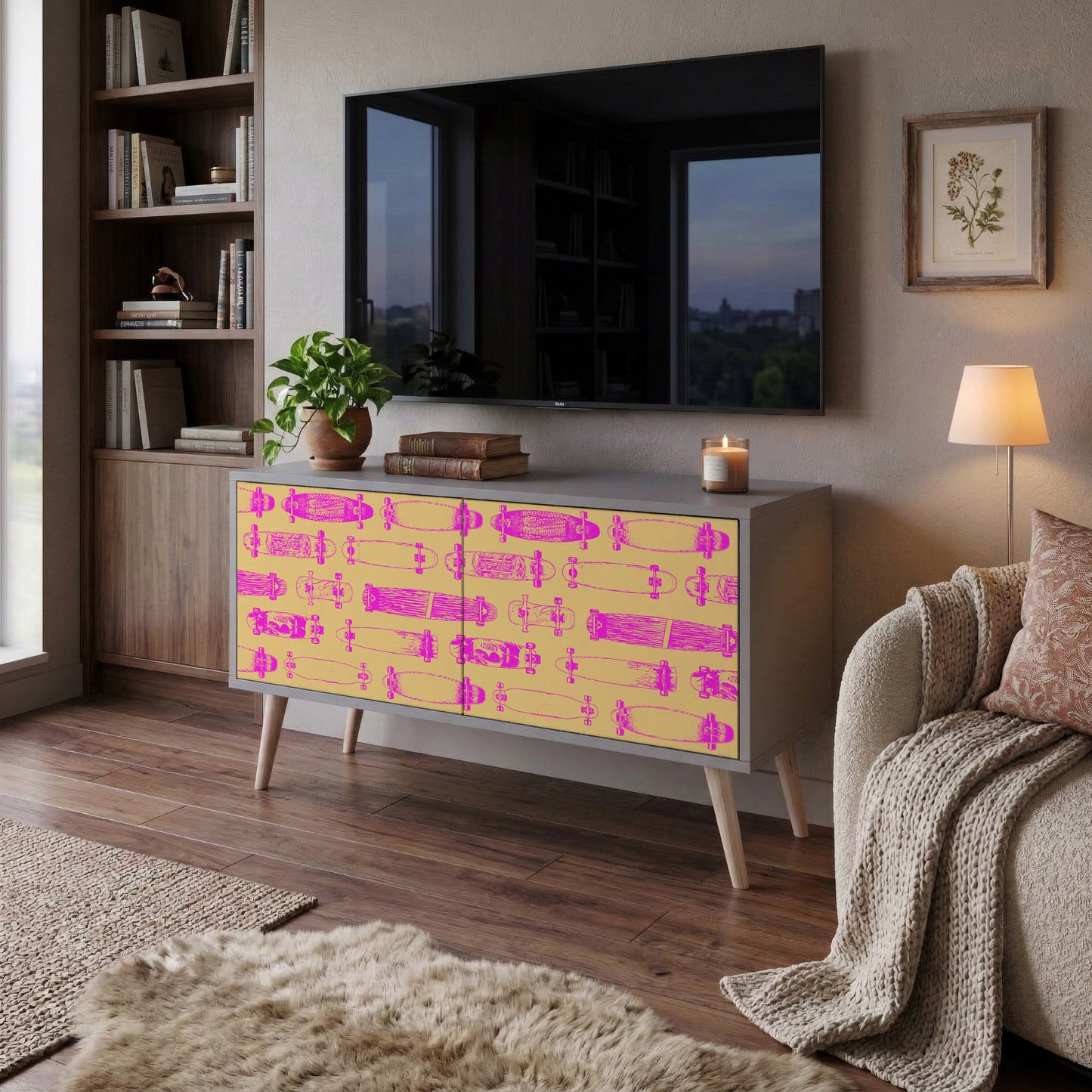 SKATEBOARD ARTISTRY Mobile TV Compatto a 2 Ante