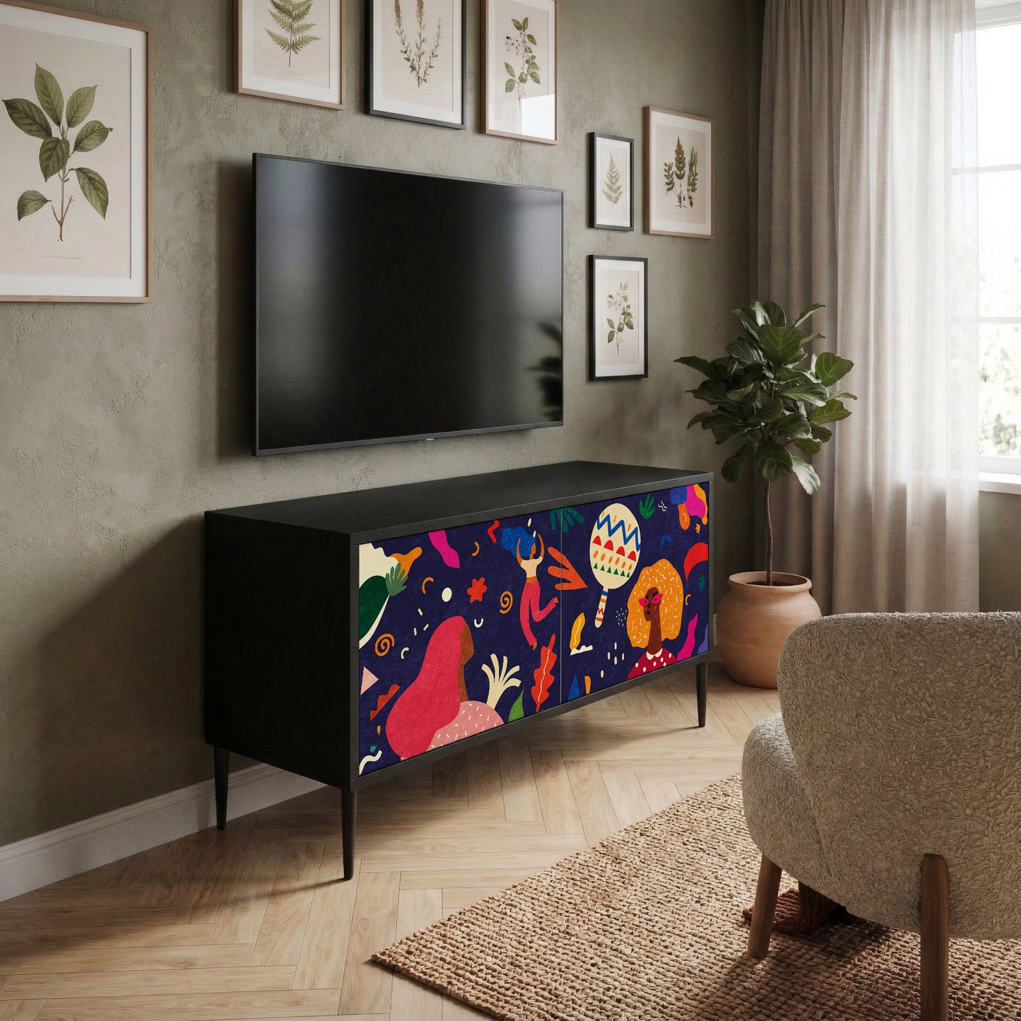 FESTIVE PLEASURES Mobile TV Compatto a 2 Ante