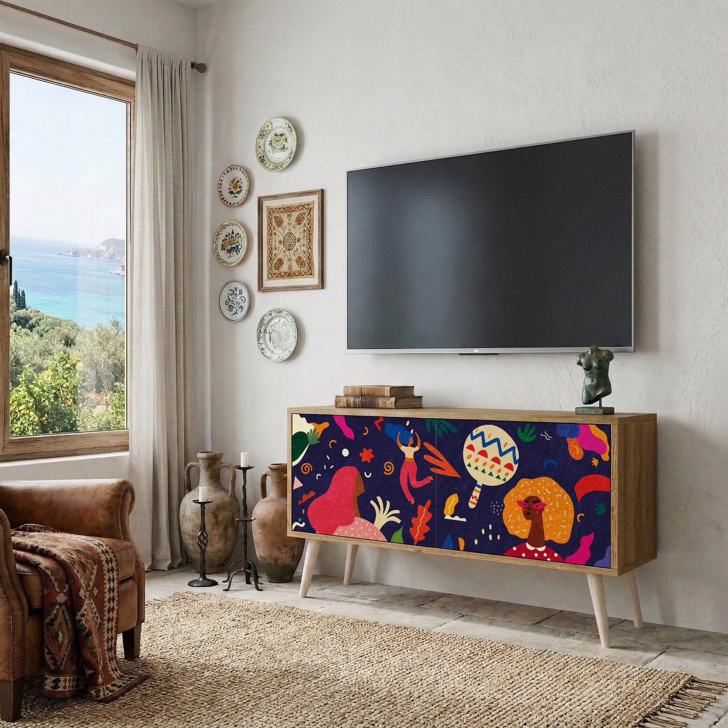 FESTIVE PLEASURES Mobile TV Compatto a 2 Ante