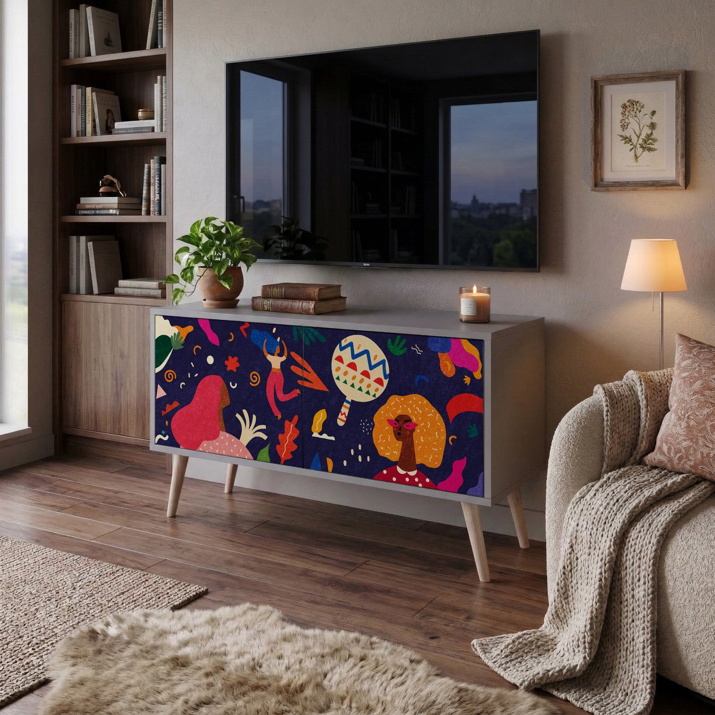 FESTIVE PLEASURES Mobile TV Compatto a 2 Ante