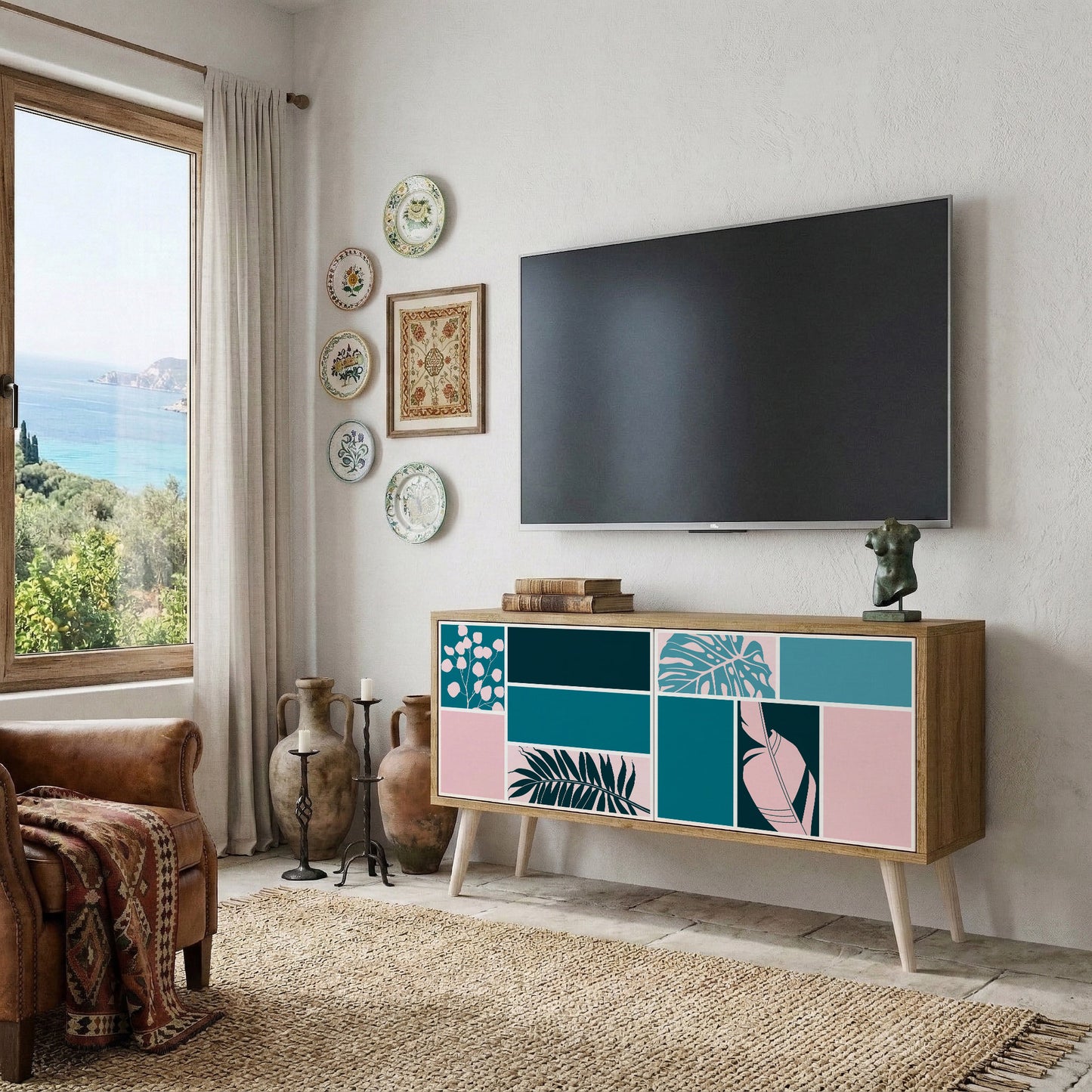 COMBINATION OF SHAPES Mobile TV Compatto a 2 Ante