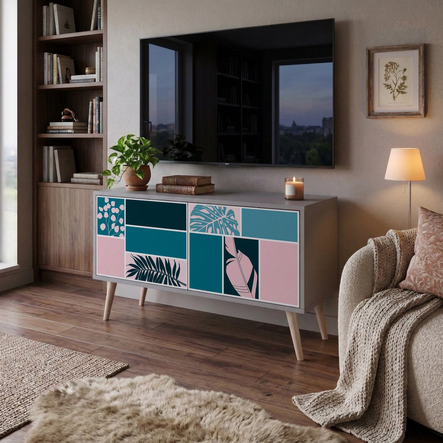 COMBINATION OF SHAPES Mobile TV Compatto a 2 Ante