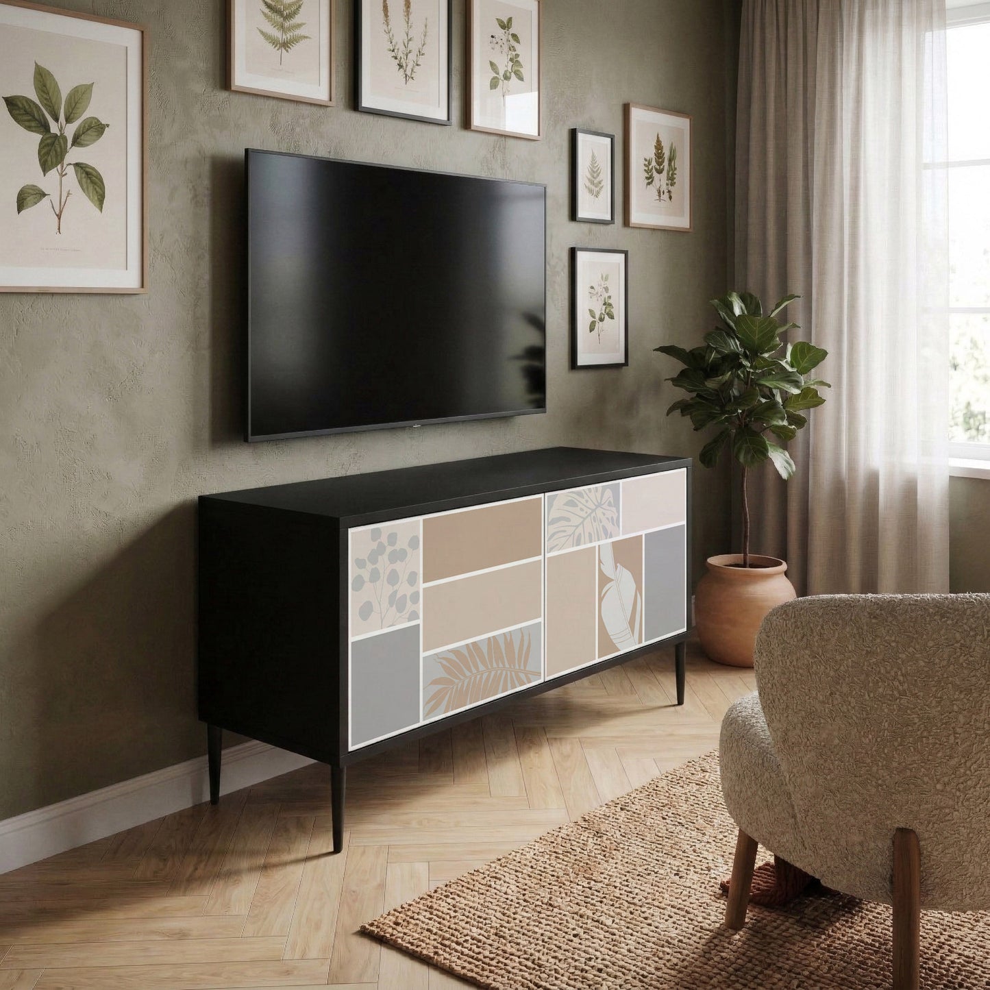 TROPICAL SHAPES Mobile TV Compatto a 2 Ante
