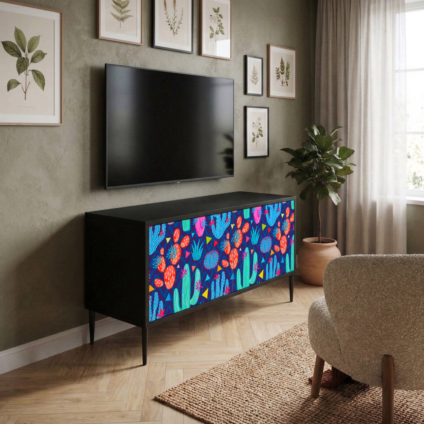 CACTUS VIBES Mobile TV Compatto a 2 Ante