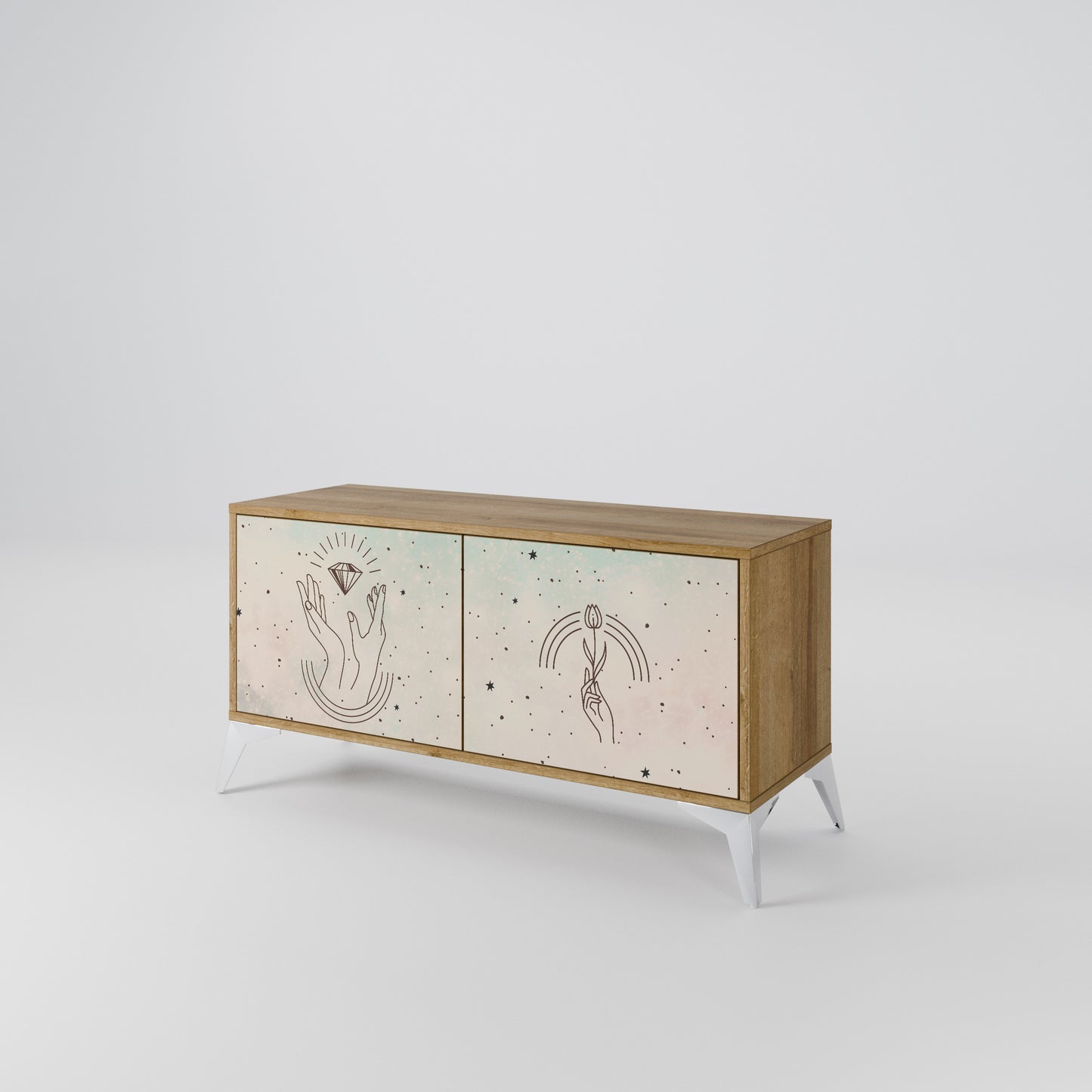DELICATE BEAUTY Compact 2-Door TV Cabinet
