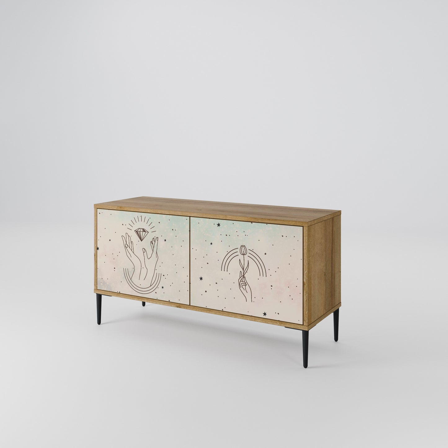 DELICATE BEAUTY Compact 2-Door TV Cabinet