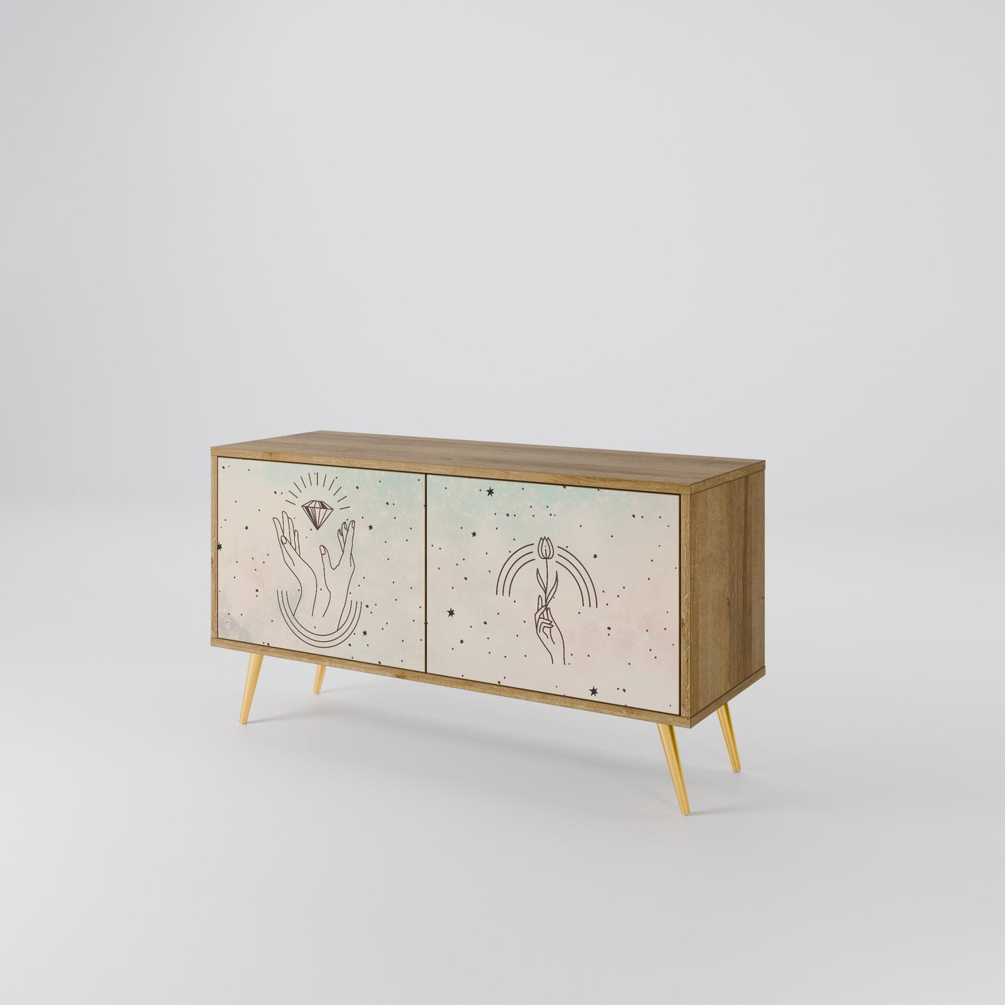DELICATE BEAUTY Compact 2-Door TV Cabinet