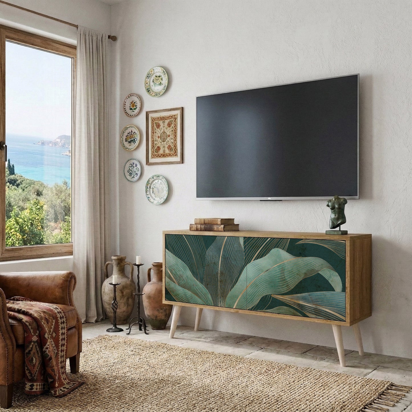 ROYAL GREEN Compact 2-Door TV Cabinet