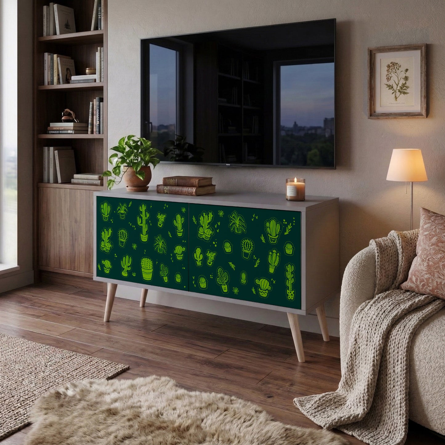 DESERT GREEN Mobile TV Compatto a 2 Ante