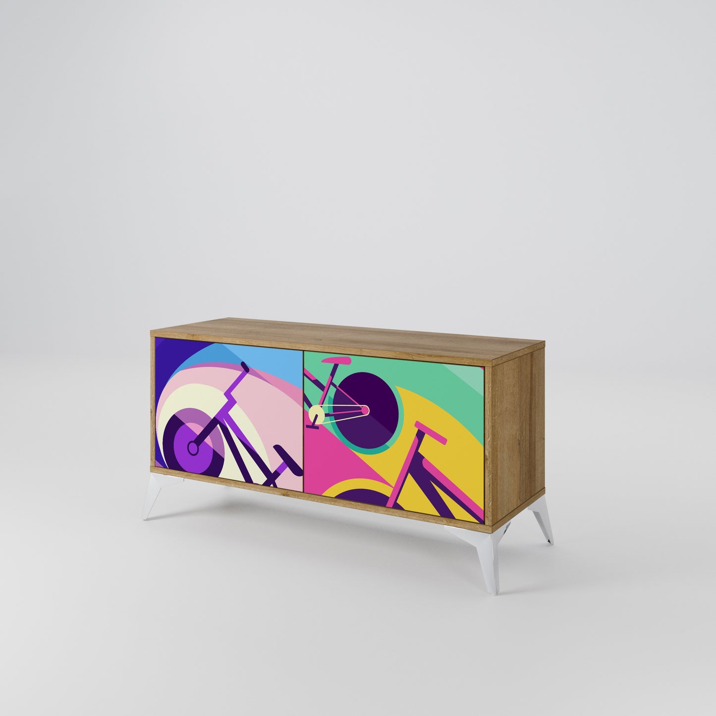 BIKE DREAMS Compact 2-Door TV Cabinet