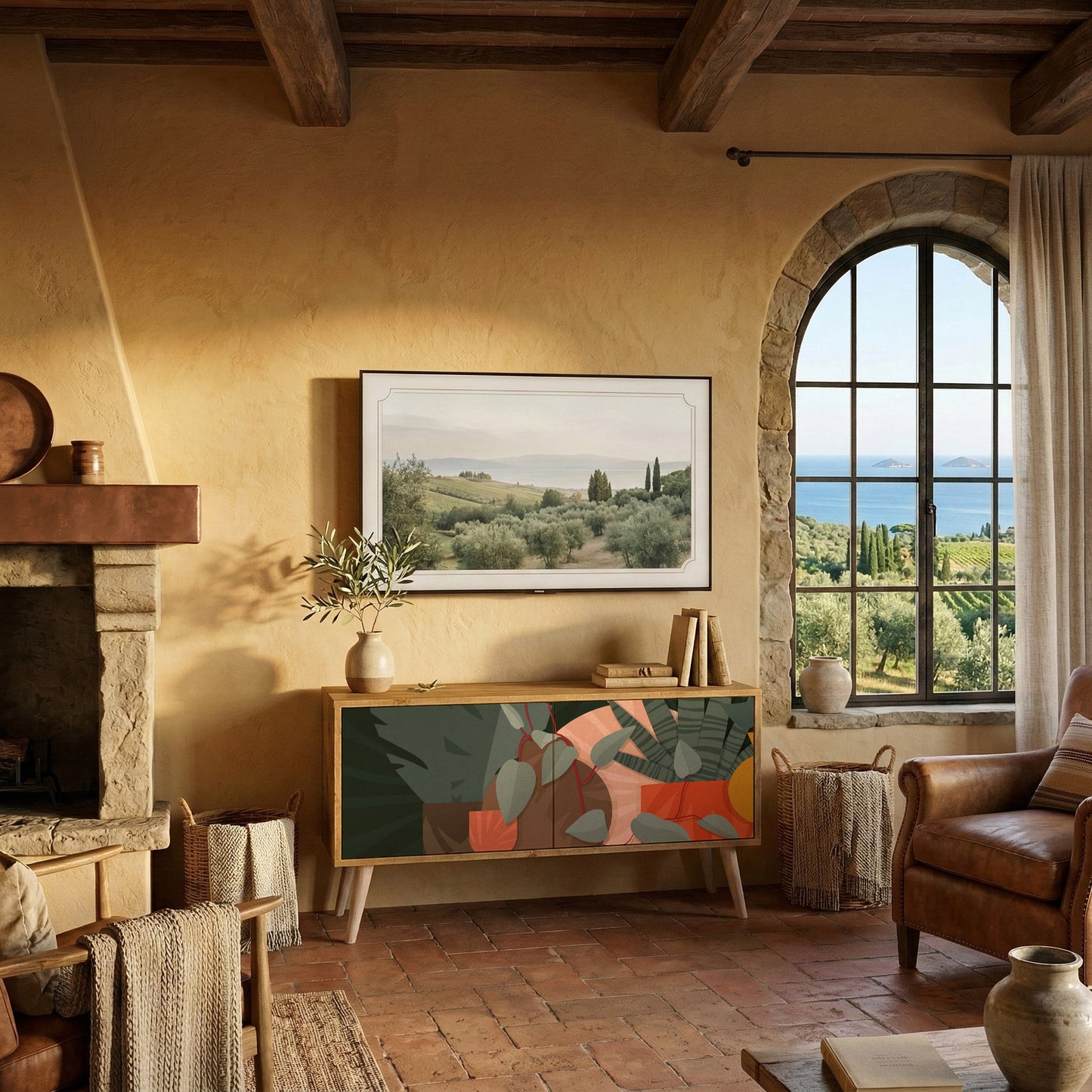 TROPICAL COMPOSITION Mobile TV Compatto a 2 Ante