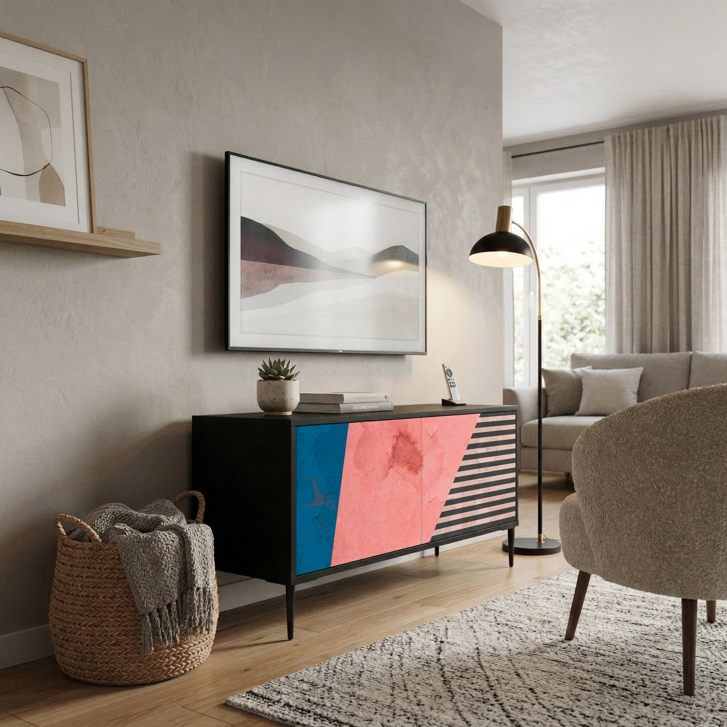 GLAMOROUS STRIPE Mobile TV Compatto a 2 Ante