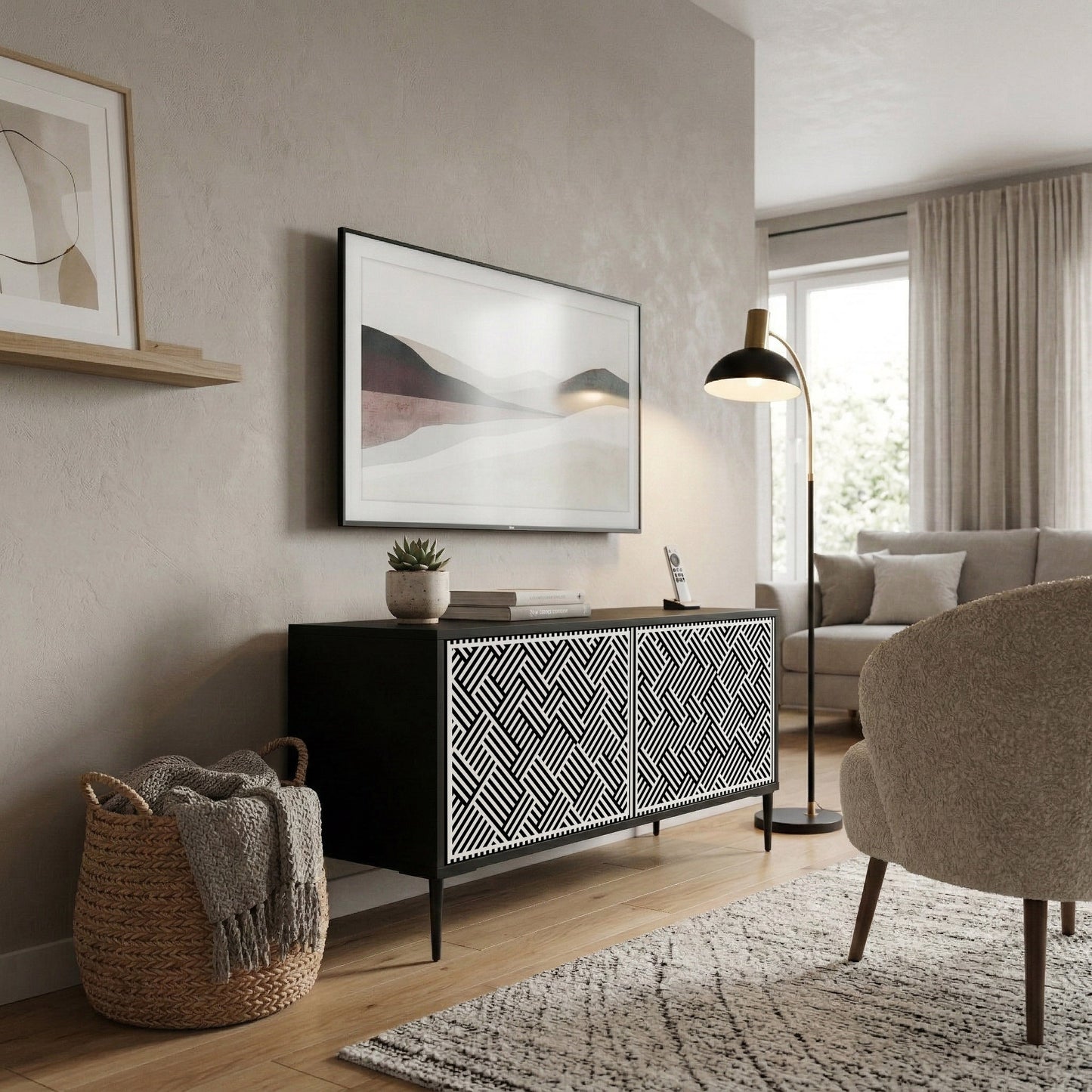 TEMPORARY SEQUENCE Compact 2-Door TV Cabinet