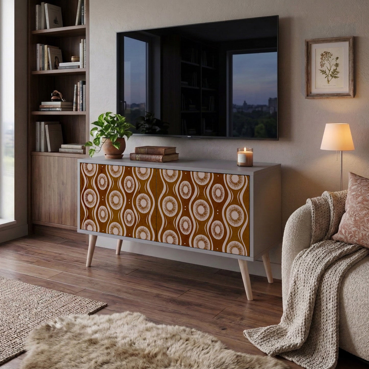 BROWN EYES Compact 2-Door TV Cabinet